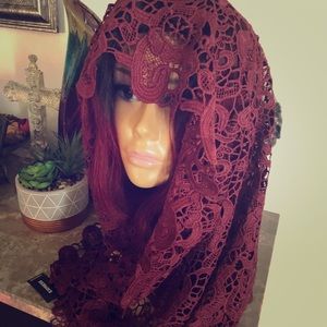 Express crochet scarf(Burgundy)